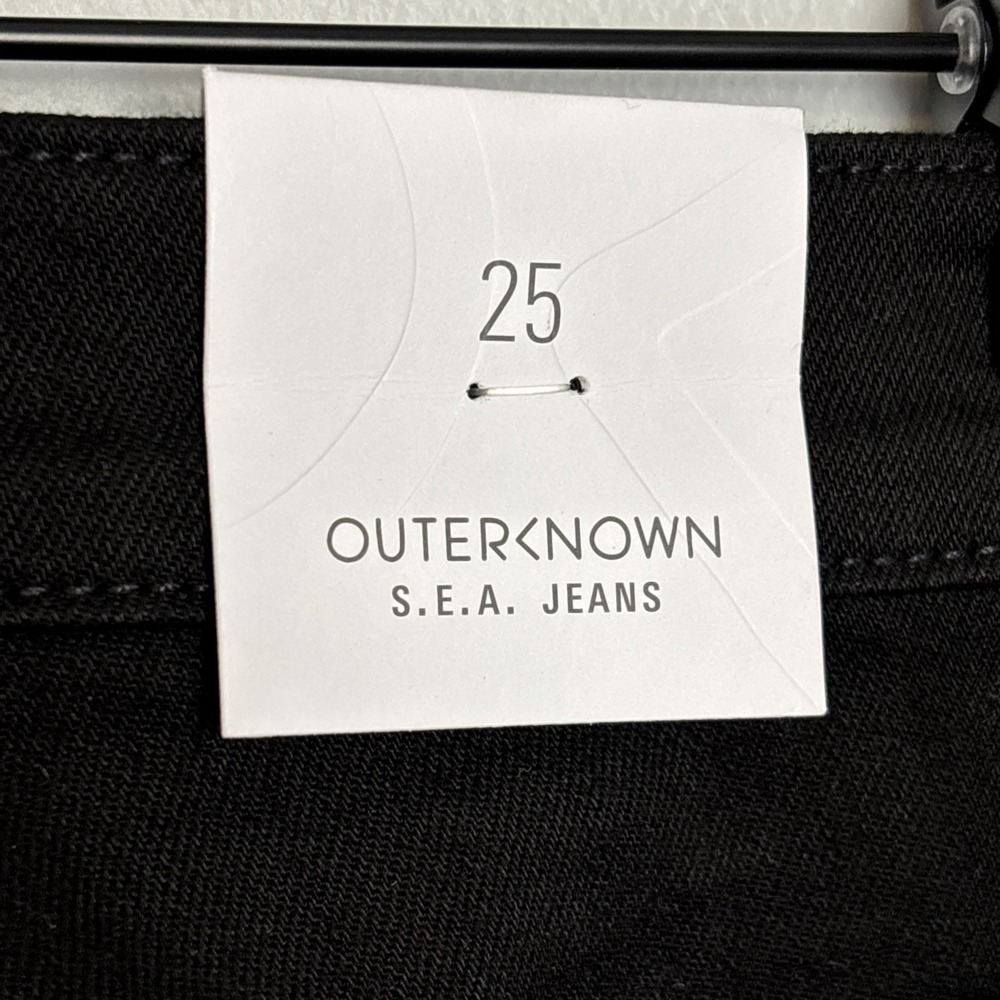 Outerknown Women's 25 Strand High Rise Skinny Jeans Black Denim - Picture 10 of 11